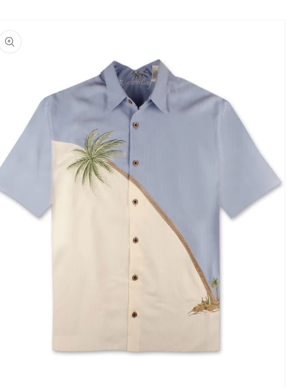 Bamboo Cay Hurricane Palm Embroidered Shirt - New Blue